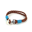 Pulsera Trenzada Cuero con Ancla