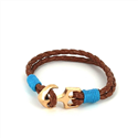 Pulsera Trenzada Cuero con Ancla