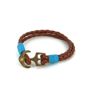 Pulsera Trenzada Cuero con Ancla