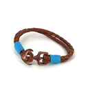 Pulsera Trenzada Cuero con Ancla