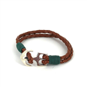 Pulsera Trenzada Cuero con Ancla