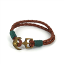 Pulsera Trenzada Cuero con Ancla