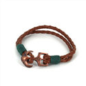 Pulsera Trenzada Cuero con Ancla
