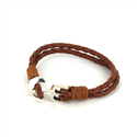 Pulsera Trenzada Cuero con Ancla