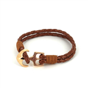 Pulsera Trenzada Cuero con Ancla