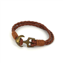 Pulsera Trenzada Cuero con Ancla