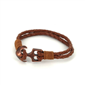 Pulsera Trenzada Cuero con Ancla
