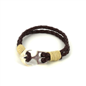 Pulsera Trenzada Cuero con Ancla