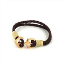 Pulsera Trenzada Cuero con Ancla