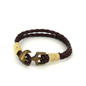 Pulsera Trenzada Cuero con Ancla