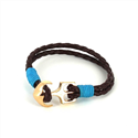 Pulsera Trenzada Cuero con Ancla