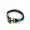 Pulsera Trenzada Cuero con Ancla