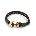 Pulsera Trenzada Cuero con Ancla