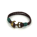 Pulsera Trenzada Cuero con Ancla