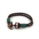 Pulsera Trenzada Cuero con Ancla