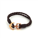 Pulsera Trenzada Cuero con Ancla