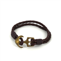 Pulsera Trenzada Cuero con Ancla