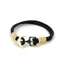 Pulsera Trenzada Cuero con Ancla