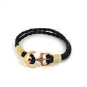 Pulsera Trenzada Cuero con Ancla