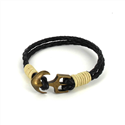 Pulsera Trenzada Cuero con Ancla