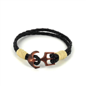 Pulsera Trenzada Cuero con Ancla