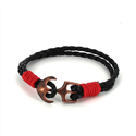 Pulsera Trenzada Cuero con Ancla