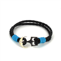 Pulsera Trenzada Cuero con Ancla