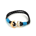 Pulsera Trenzada Cuero con Ancla