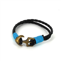 Pulsera Trenzada Cuero con Ancla