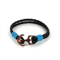 Pulsera Trenzada Cuero con Ancla