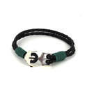 Pulsera Trenzada Cuero con Ancla