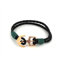 Pulsera Trenzada Cuero con Ancla