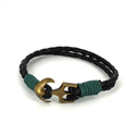 Pulsera Trenzada Cuero con Ancla