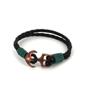 Pulsera Trenzada Cuero con Ancla