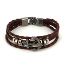 Pulsera Trenzada Cuero Marrón con Ancla